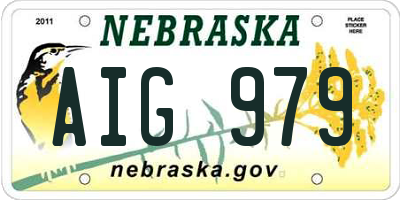 NE license plate AIG979