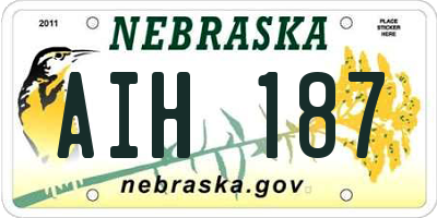 NE license plate AIH187