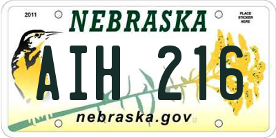 NE license plate AIH216