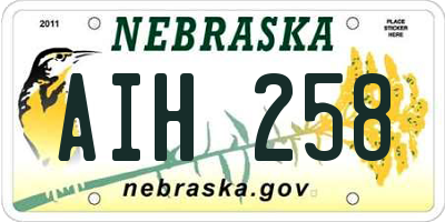 NE license plate AIH258