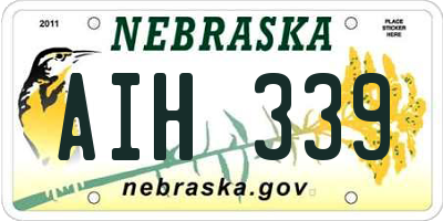 NE license plate AIH339
