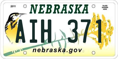 NE license plate AIH371
