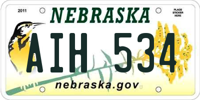 NE license plate AIH534
