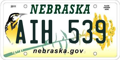 NE license plate AIH539