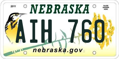 NE license plate AIH760