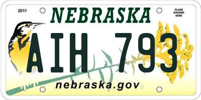 NE license plate AIH793