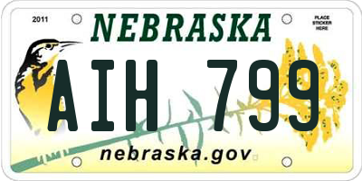NE license plate AIH799