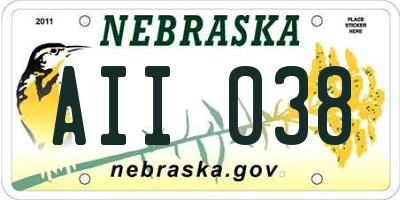 NE license plate AII038