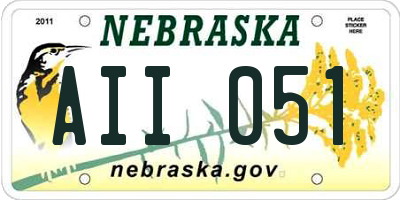 NE license plate AII051