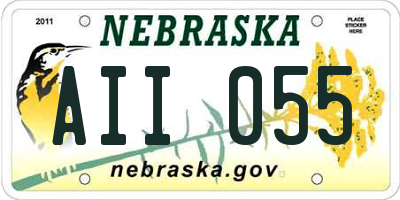 NE license plate AII055