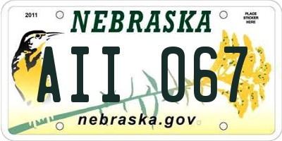 NE license plate AII067