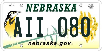 NE license plate AII080