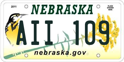 NE license plate AII109
