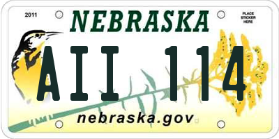 NE license plate AII114