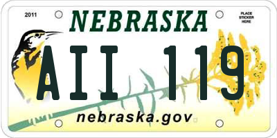 NE license plate AII119