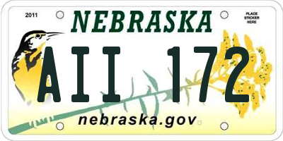 NE license plate AII172