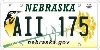 NE license plate AII175