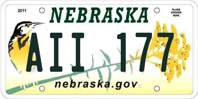 NE license plate AII177