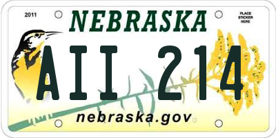 NE license plate AII214