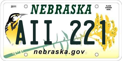NE license plate AII221