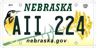 NE license plate AII224