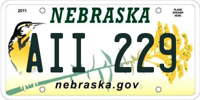 NE license plate AII229