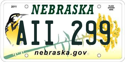 NE license plate AII299