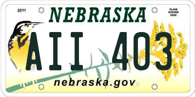 NE license plate AII403