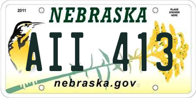 NE license plate AII413