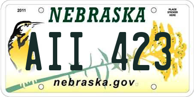 NE license plate AII423