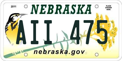 NE license plate AII475