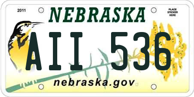 NE license plate AII536