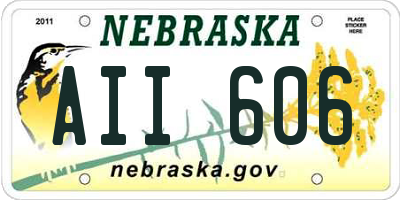 NE license plate AII606