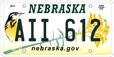 NE license plate AII612