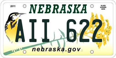 NE license plate AII622