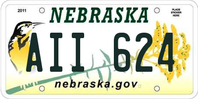 NE license plate AII624