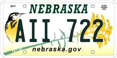 NE license plate AII722