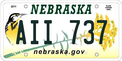 NE license plate AII737