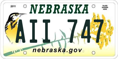NE license plate AII747