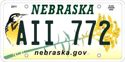 NE license plate AII772