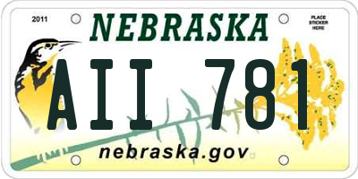 NE license plate AII781