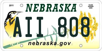 NE license plate AII808