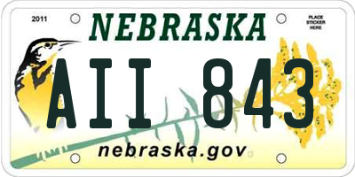 NE license plate AII843