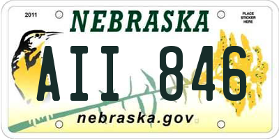 NE license plate AII846