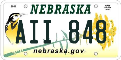 NE license plate AII848