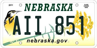 NE license plate AII851