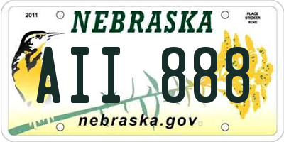 NE license plate AII888