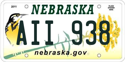 NE license plate AII938