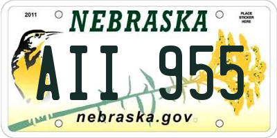 NE license plate AII955