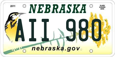 NE license plate AII980